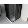 Mexen Rio kvadratinė dušo kabina 90 x 90 cm, grafitas, juoda + Flat dušo padėklas, baltas - 860-090-090-70-40-4010B