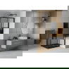 Mexen Rio kvadratinė dušo kabina 80 x 80 cm, juodos juostos, juoda + Flat padėklas, juodas - 860-080-080-70-20-4070B