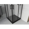 Mexen Rio kvadratinė dušo kabina 80 x 80 cm, matinė, juoda + Flat padėklas, juodas - 860-080-080-70-30-4070B