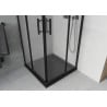 Mexen Rio kvadratinis dušo kabinas 80 x 80 cm, matinė, juoda + Flat padėklas, juodas - 860-080-080-70-30-4070B
