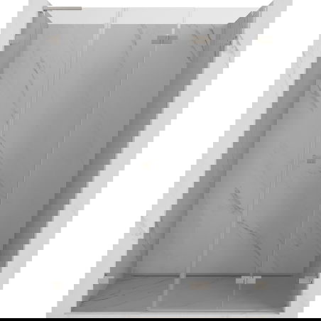 Mexen Lunar-F L sulankstomos dešinės pusės dušo durys, 140 cm, permatomos, šlifuoto nikeliavimo - 836SL-140-050-97-00-P