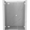 Mexen Lunar L kairiosios pusės atveriamos dušo durys 160 cm, skaidrios, baltos - 834SL-160-050-20-00-L