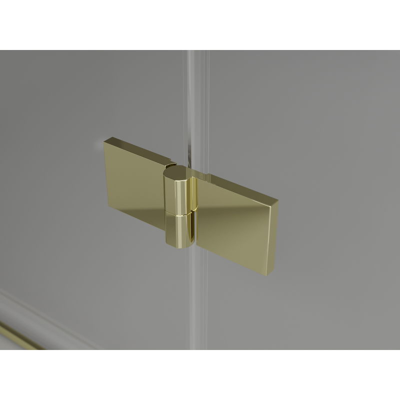 Mexen Lunar L kairioji dušo durys 125 cm, permatomos, auksinės - 834SL-125-050-50-00-L