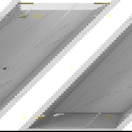 Mexen Lunar L atidaromos dušo durys kairinės 135 cm, permatomos, auksinės - 834SL-135-050-50-00-L