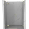 Mexen Lunar L dušo durys, atveriamos kairės 135 cm, permatomos, auksinės - 834SL-135-050-50-00-L