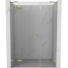 Mexen Lunar kairinės pusės dušo durys, 140 cm, skaidrios, šlifuotas auksas - 834S-140-050-55-00-L