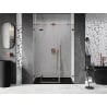 Mexen Lunar kairiosios pusės berėmės dušo durys 125 cm, skaidrios, rožinio aukso - 834S-125-050-60-00-L