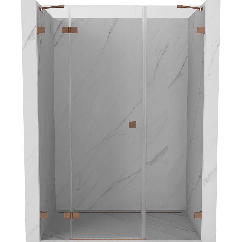 Mexen Lunar dušo durys atveriamos kairės 155 cm, skaidrios, šlifuotas varis - 834S-155-050-65-00-L