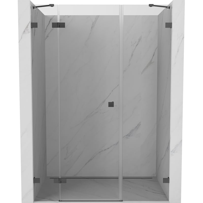Mexen Lunar atveriamos kairės pusės dušo durys 140 cm, skaidrios, šlifuotos gun gray - 834S-140-050-66-00-L