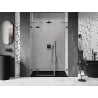 Mexen Lunar atveriamos kairės pusės dušo durys 140 cm, skaidrios, šlifuotos gun gray - 834S-140-050-66-00-L