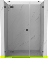 Mexen Lunar kairinė dušo durys, skaidrios, matinės pilkos spalvos 155 cm - 834S-155-050-66-00-L