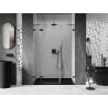 Mexen Lunar vonios durys, kairė pusė 140 cm, skaidrios, juodos - 834S-140-050-70-00-L