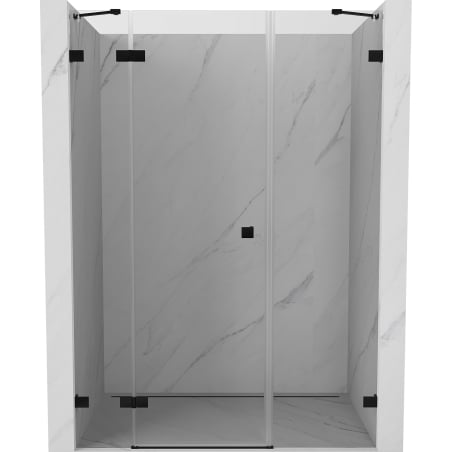 Mexen Lunar dušo durys, atsilenkiančios į kairę 155 cm, skaidrios, juodos - 834S-155-050-70-00-L