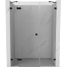 Mexen Lunar dušo durys, atsilenkiančios į kairę 155 cm, skaidrios, juodos - 834S-155-050-70-00-L