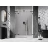 Mexen Lunar dušo durys, atsilenkiančios į kairę 155 cm, skaidrios, juodos - 834S-155-050-70-00-L