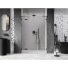 Mexen Lunar dušo durys, atsilenkiančios į kairę 155 cm, skaidrios, juodos - 834S-155-050-70-00-L