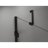 Mexen Lunar dušo durys, atsilenkiančios į kairę 155 cm, skaidrios, juodos - 834S-155-050-70-00-L