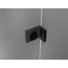 Mexen Lunar kairiosios pusės dušo durys, 160 cm, skaidrios, juodos - 834S-160-050-70-00-L