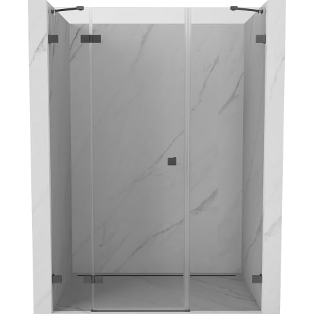 Mexen Lunar kairiosios pusės atveriamos dušo durys 150 cm, skaidrios, tamsaus metalo spalvos - 834S-150-050-95-00-L