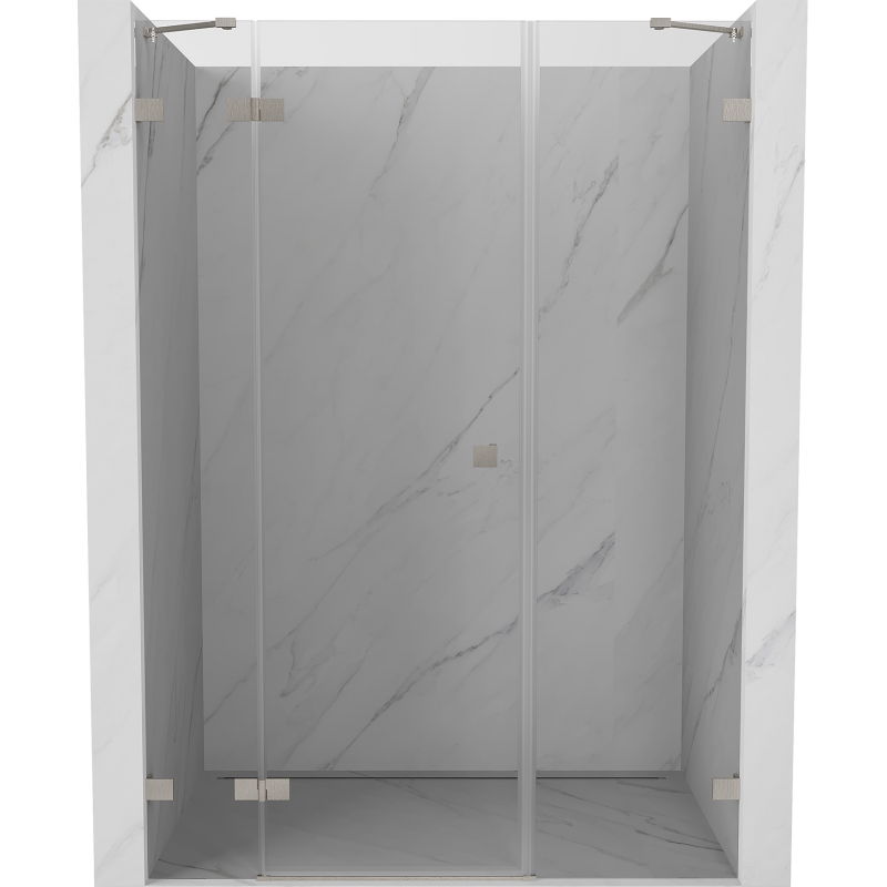 Mexen Lunar dušo durys atveriamos kairės 130 cm, skaidrios, šlifuotas nikelis - 834S-130-050-97-00-L