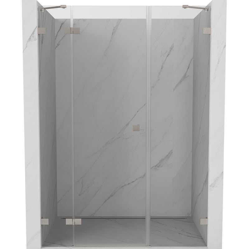 Mexen Lunar dušo durys atidaromos kairiosios 150 cm, skaidrios, šlifuotas nikelis - 834S-150-050-97-00-L