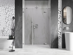 Mexen Lunar dušų durys varstomos dešinės 145 cm, skaidrus, chromas - 834S-145-050-01-00-P