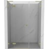 Mexen Lunar L dušo durys kairinės, 140 cm, skaidrus, matinės auksinės - 834SL-140-050-55-00-L