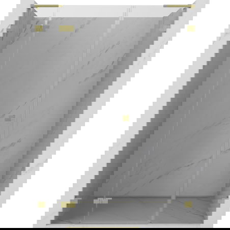 Mexen Lunar L dušų durys atveriamos kairėje 145 cm, permatomos, auksinės šlifuotos - 834SL-145-050-55-00-L