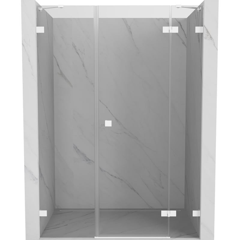 Mexen Lunar dušų durys varstomos dešinės 125 cm, permatomos, baltos - 834S-125-050-20-00-P