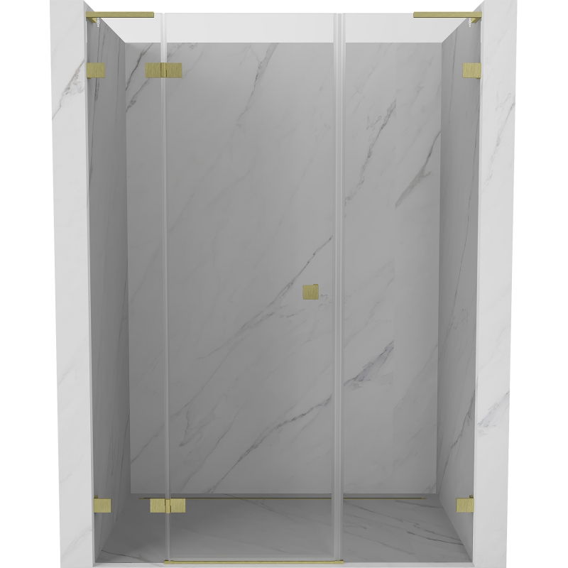 Mexen Lunar L dušo durys, atveriamos kairės 160 cm, permatomos, auksinės šukuotos - 834SL-160-050-55-00-L