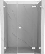 Mexen Lunar dešinės pusės dušo durys į išorę atsiveriančios 155 cm, skaidrios, baltos - 834S-155-050-20-00-P