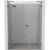 Mexen Lunar L varčios dušo durys, kairė 130 cm, permatomos, rožinis auksas - 834SL-130-050-60-00-L