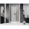 Mexen Lunar L varčios dušo durys, kairė 130 cm, permatomos, rožinis auksas - 834SL-130-050-60-00-L