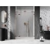 Mexen Lunar L varčios dušo durys, kairė 130 cm, permatomos, rožinis auksas - 834SL-130-050-60-00-L