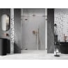 Mexen Lunar L varčios dušo durys, kairė 130 cm, permatomos, rožinis auksas - 834SL-130-050-60-00-L