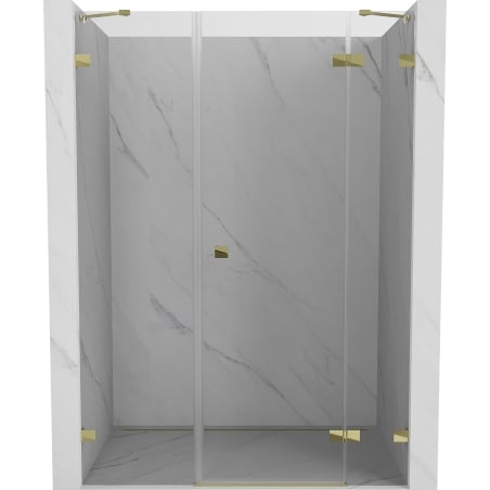 Mexen Lunar dešinės pusės dušo durys 135 cm, skaidrios, auksinės - 834S-135-050-50-00-P