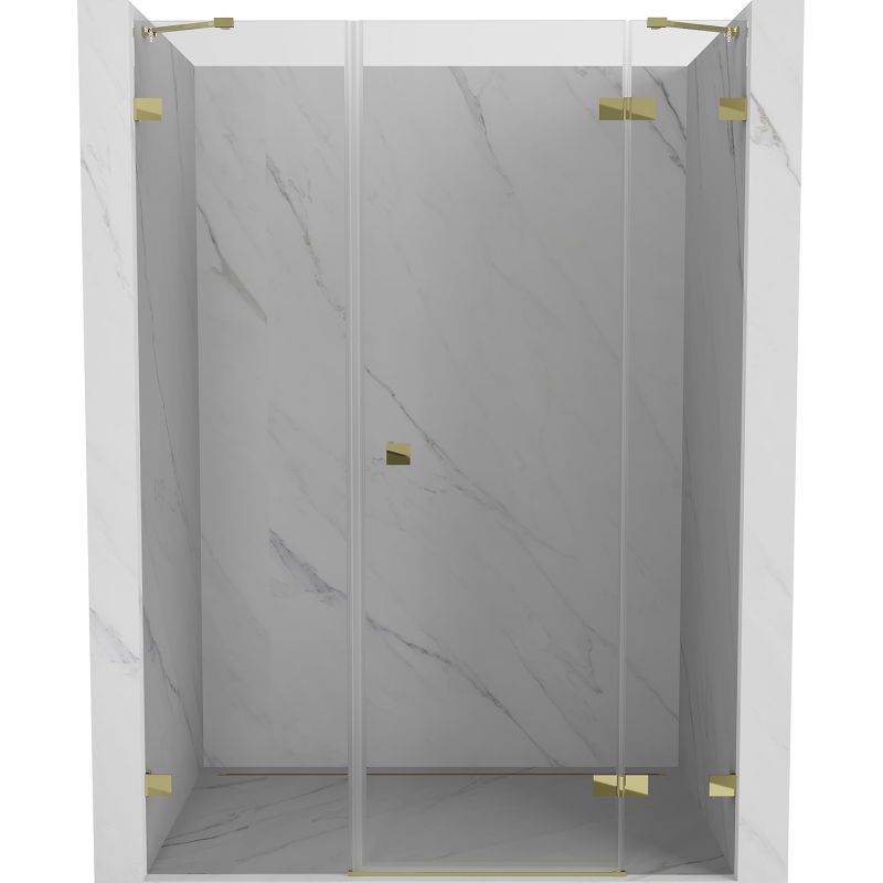 Mexen Lunar dušo durys dešinės atveriamos 145 cm, skaidrios, auksinės - 834S-145-050-50-00-P