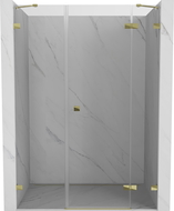 Mexen Lunar dešinės pusės dušo durys 155 cm, skaidrios, auksinės - 834S-155-050-50-00-P