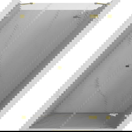 Mexen Lunar dešinės pusės dušo durys 160 cm, skaidrios, auksinės - 834S-160-050-50-00-P