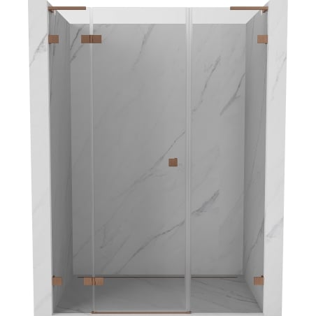 Mexen Lunar L dušo durys, atsiveriančios į kairę, 120 cm, skaidrios, šepečiuota varis - 834SL-120-050-65-00-L