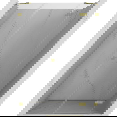 Mexen Lunar dešinės pusės dušo durys, 125 cm, skaidrios, šlifuotas auksas - 834S-125-050-55-00-P