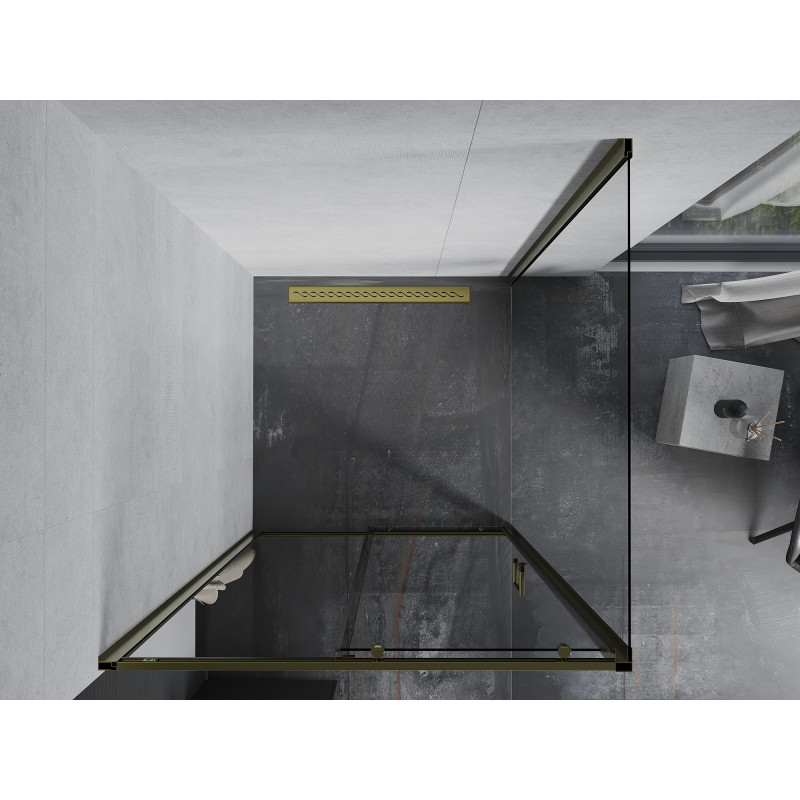 Mexen Apia stumiama dušo kabina 100 x 100 cm, skaidri, auksinė - 840-100-100-50-00