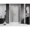 Mexen Lunar dešinės pusės atveriamos dušo durys 140 cm, permatomos, šlifuotas auksas - 834S-140-050-55-00-P