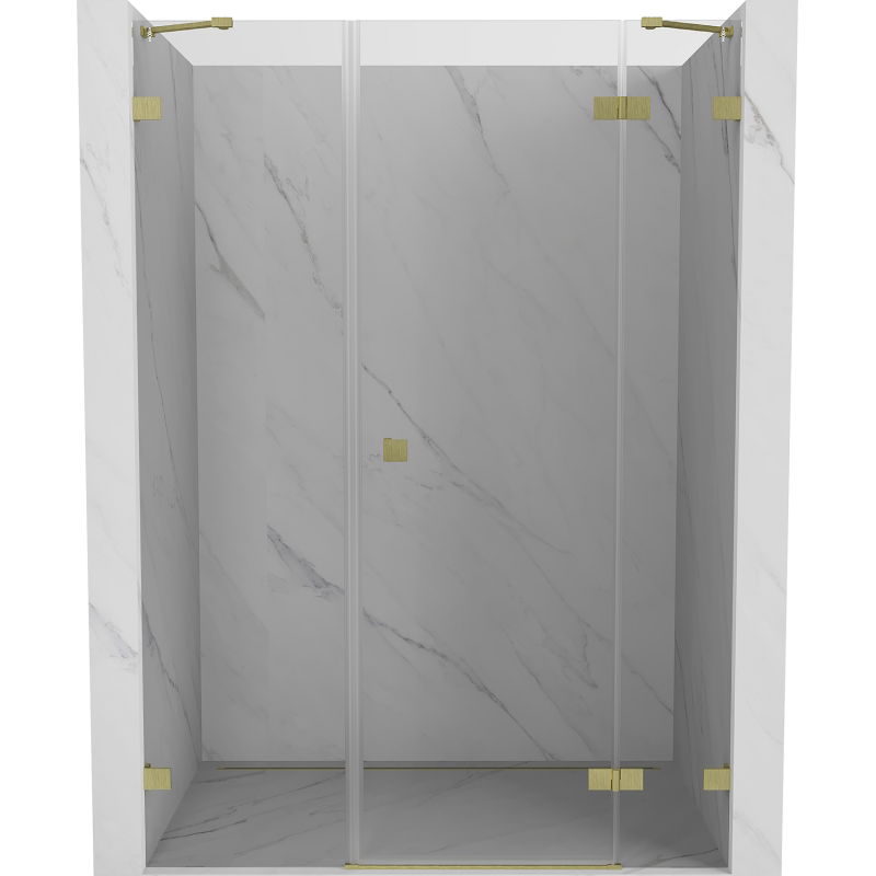 Mexen Lunar dešinės pusės dušo durys, 150 cm, skaidrios, šlifuotos auksinės - 834S-150-050-55-00-P