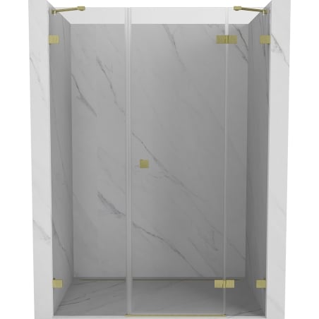 Mexen Lunar dešinės pusės dušo durys, 150 cm, skaidrios, šlifuotos auksinės - 834S-150-050-55-00-P