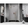 Mexen Lunar L kairės pusės dušo durys, išorinio atidarymo, 135 cm, permatomos, šlifuotas varis - 834SL-135-050-65-00-L