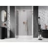 Mexen Lunar L kairės pusės dušo durys, išorinio atidarymo, 135 cm, permatomos, šlifuotas varis - 834SL-135-050-65-00-L