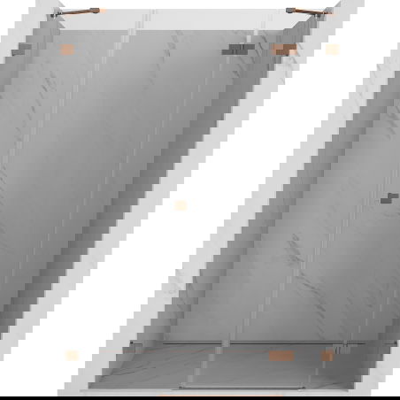 Mexen Lunar atveriamosios dušo durys dešinės 130 cm, skaidrios, šlifuotas varis - 834S-130-050-65-00-P