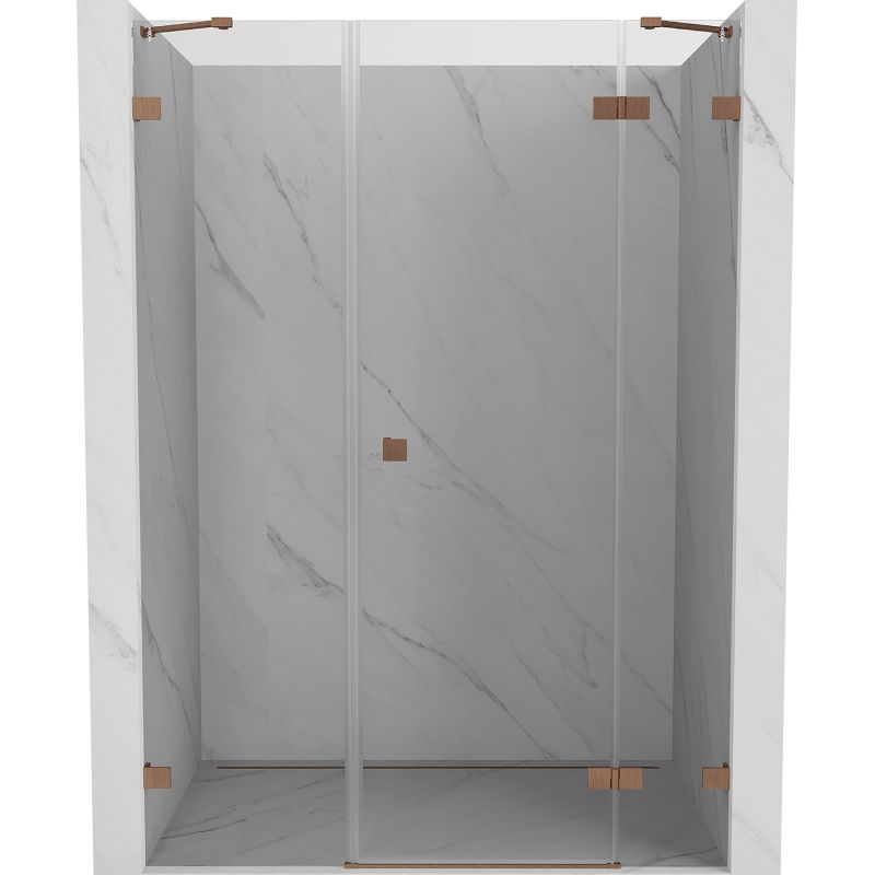 Mexen Lunar dešinės pusės dušo durys 150 cm, permatomos, šlifuotas varis - 834S-150-050-65-00-P