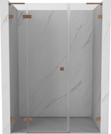 Mexen Lunar L atveriamos kairinės dušo durys 155 cm, skaidrus, šlifuotas varis - 834SL-155-050-65-00-L